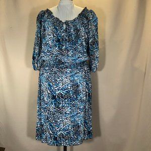 Ashley Stewart,  Blue Leopard, Elastic Waist, Sz20